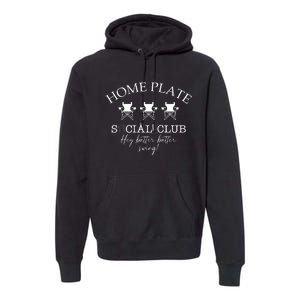 Home Plate Social Club Baseball Mom Premium Hoodie