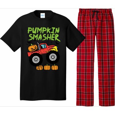 Halloween Pumpkin Smasher Monster Truck Costume Gift Pajama Set