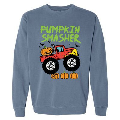 Halloween Pumpkin Smasher Monster Truck Costume Gift Garment-Dyed Sweatshirt