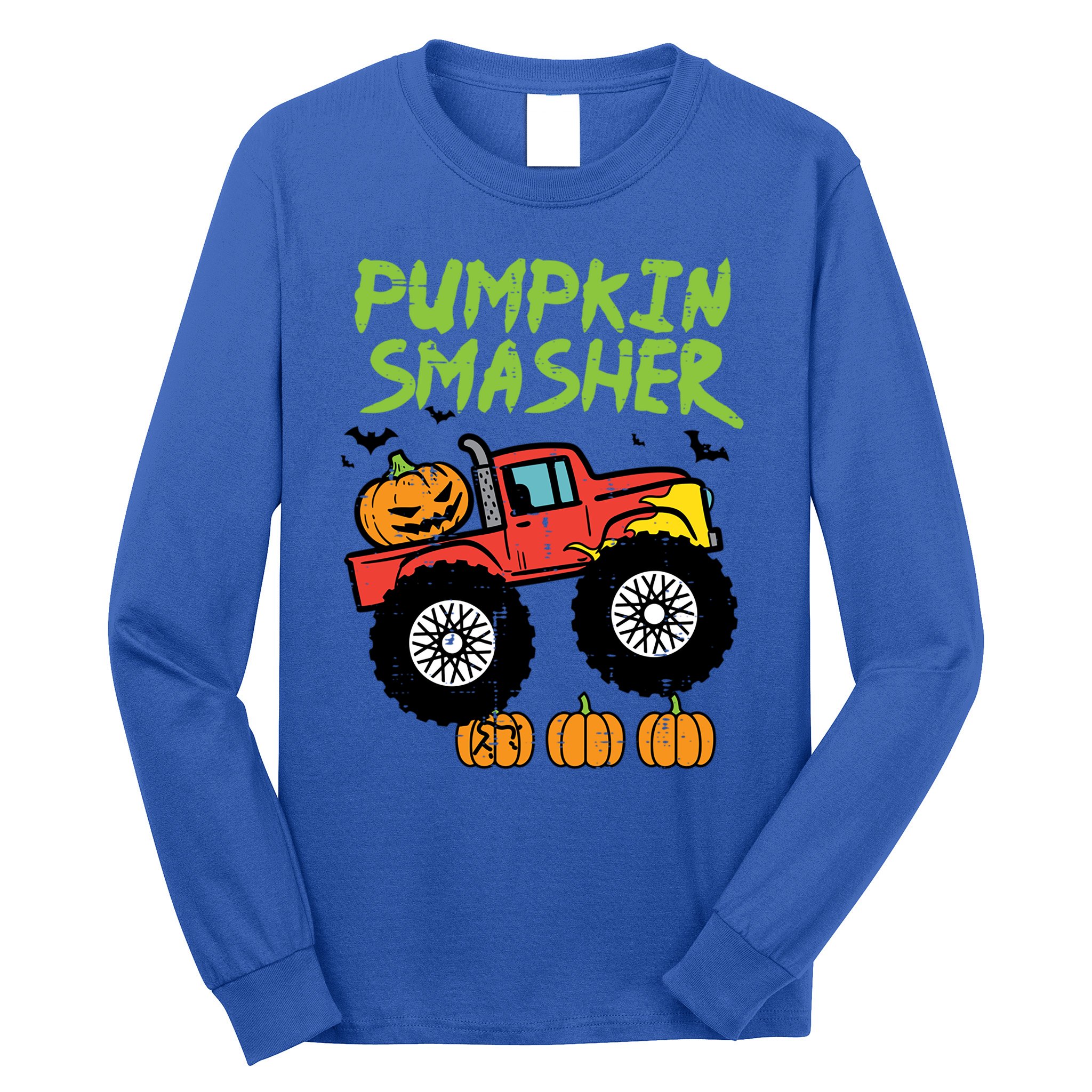 Halloween Pumpkin Smasher Monster Truck Costume Gift Long Sleeve Shirt