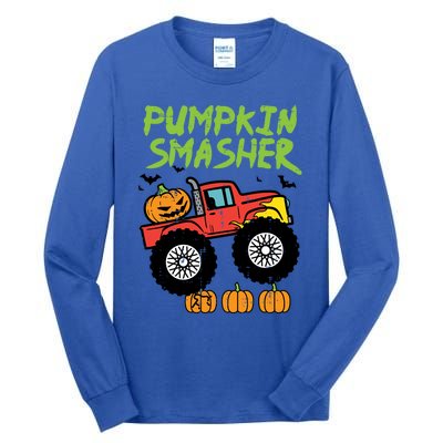 Halloween Pumpkin Smasher Monster Truck Costume Gift Tall Long Sleeve T-Shirt