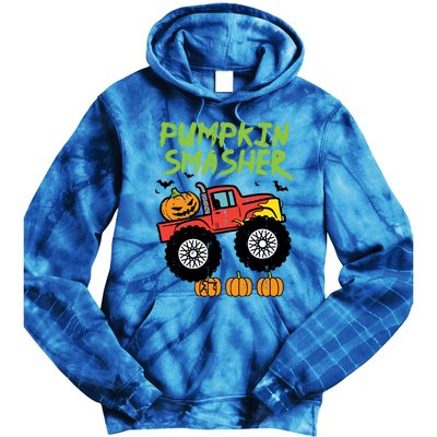 Halloween Pumpkin Smasher Monster Truck Costume Gift Tie Dye Hoodie