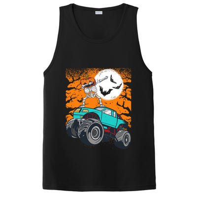 Halloween Pumpkin Skeleton Riding Monster Truck Gift PosiCharge Competitor Tank