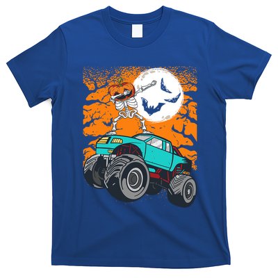 Halloween Pumpkin Skeleton Riding Monster Truck Gift T-Shirt