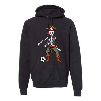 Halloween Pirate Soccer Flossing Skeleton Pirate Soccer Premium Hoodie