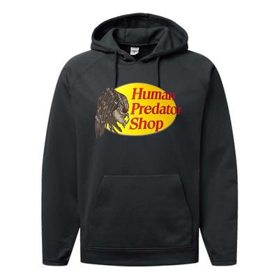 Human Predator Shop Funny Performance Fleece Hoodie