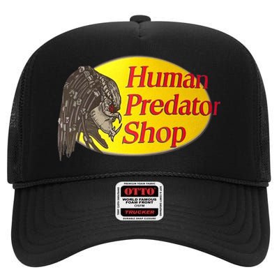 Human Predator Shop Funny High Crown Mesh Back Trucker Hat