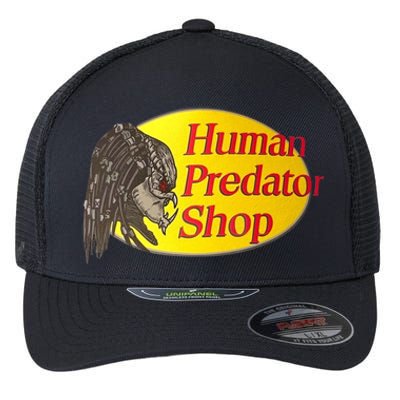 Human Predator Shop Funny Flexfit Unipanel Trucker Cap