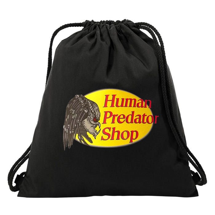 Human Predator Shop Funny Drawstring Bag