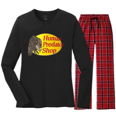 Human Predator Shop Funny Women's Long Sleeve Flannel Pajama Set 