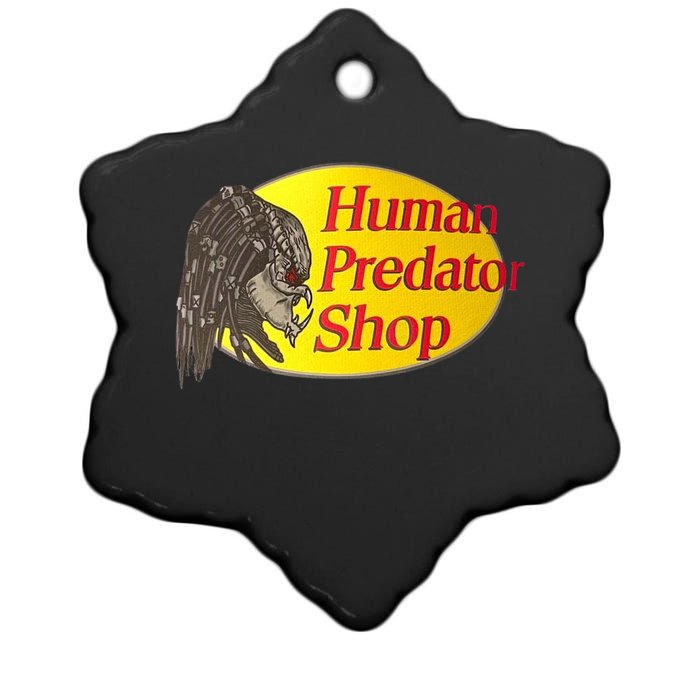 Human Predator Shop Funny Ceramic Star Ornament