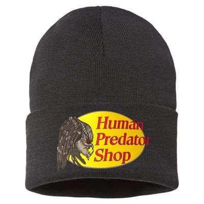 Human Predator Shop Funny Sustainable Knit Beanie