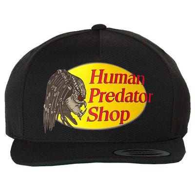 Human Predator Shop Funny Wool Snapback Cap