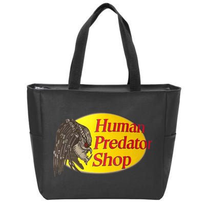 Human Predator Shop Funny Zip Tote Bag