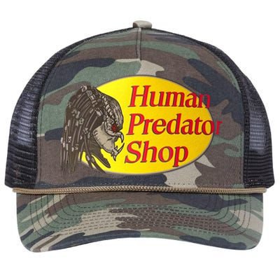 Human Predator Shop Funny Retro Rope Trucker Hat Cap