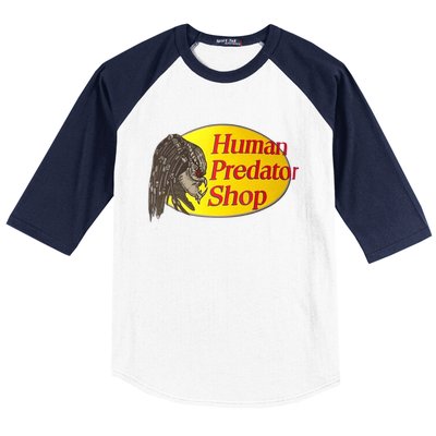 Human Predator Shop Funny Baseball Sleeve Shirt