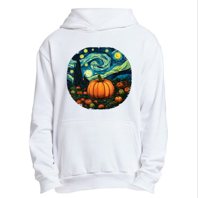 Halloween Pumpkin Starry Night Van Gogh Art Lovers Urban Pullover Hoodie