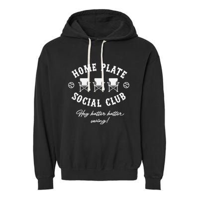 Home Plate Social Club  Baseball Season Garment-Dyed Fleece Hoodie