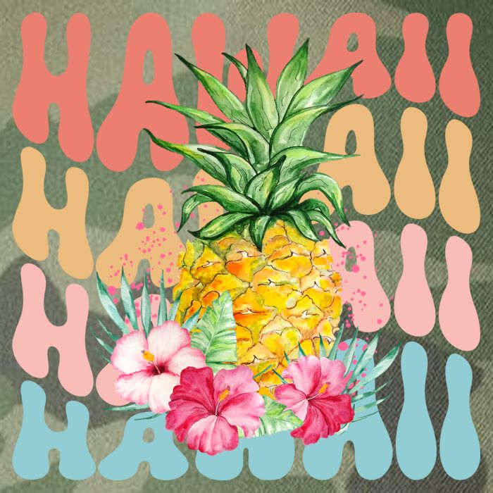 Hawaii Pineapple Summer Groovy Retro Legacy Tie Dye Trucker Hat