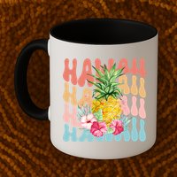 Hawaii Pineapple Summer Groovy Retro Mug