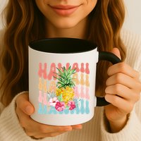 Hawaii Pineapple Summer Groovy Retro Mug