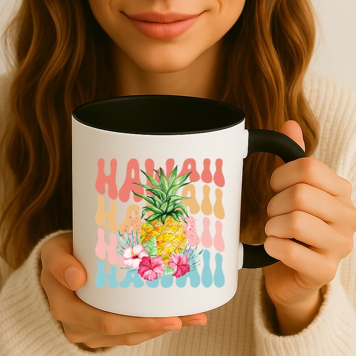 Hawaii Pineapple Summer Groovy Retro Mug