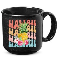 Hawaii Pineapple Summer Groovy Retro 15oz Campfire Ceramic Mug