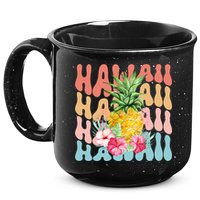 Hawaii Pineapple Summer Groovy Retro 15oz Campfire Ceramic Mug