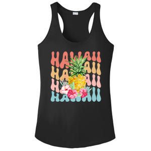 Hawaii Pineapple Summer Groovy Retro Ladies PosiCharge Competitor Racerback Tank