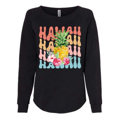 Hawaii Pineapple Summer Groovy Retro Womens California Wash Sweatshirt