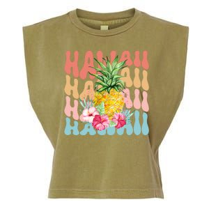 Hawaii Pineapple Summer Groovy Retro Garment-Dyed Women's Muscle Tee