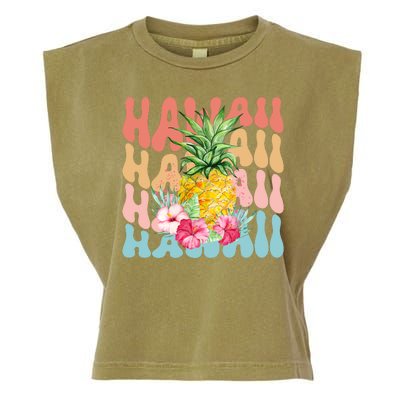 Hawaii Pineapple Summer Groovy Retro Garment-Dyed Women's Muscle Tee