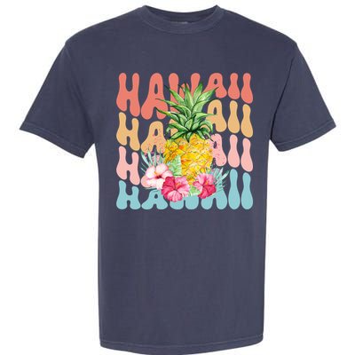 Hawaii Pineapple Summer Groovy Retro Garment-Dyed Heavyweight T-Shirt