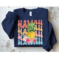 Hawaii Pineapple Summer Groovy Retro Sweatshirt