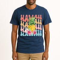 Hawaii Pineapple Summer Groovy Retro Tall T-Shirt