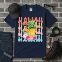 Hawaii Pineapple Summer Groovy Retro Tall T-Shirt