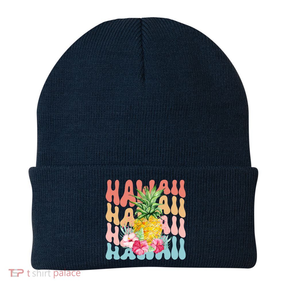 Hawaii Pineapple Summer Groovy Retro Beanie