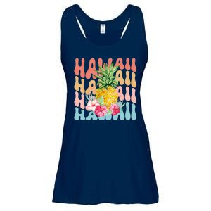 Hawaii Pineapple Summer Groovy Retro Ladies Essential Flowy Tank