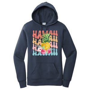 Hawaii Pineapple Summer Groovy Retro Women's Pullover Hoodie