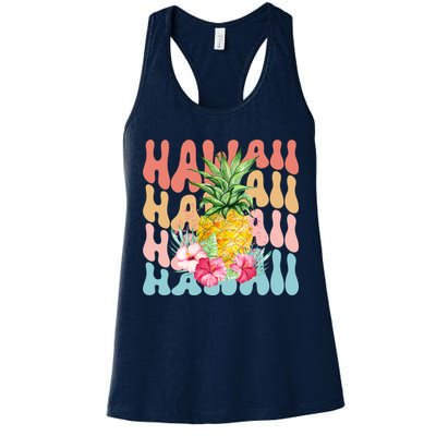 Hawaii Pineapple Summer Groovy Retro Womens Tank Top