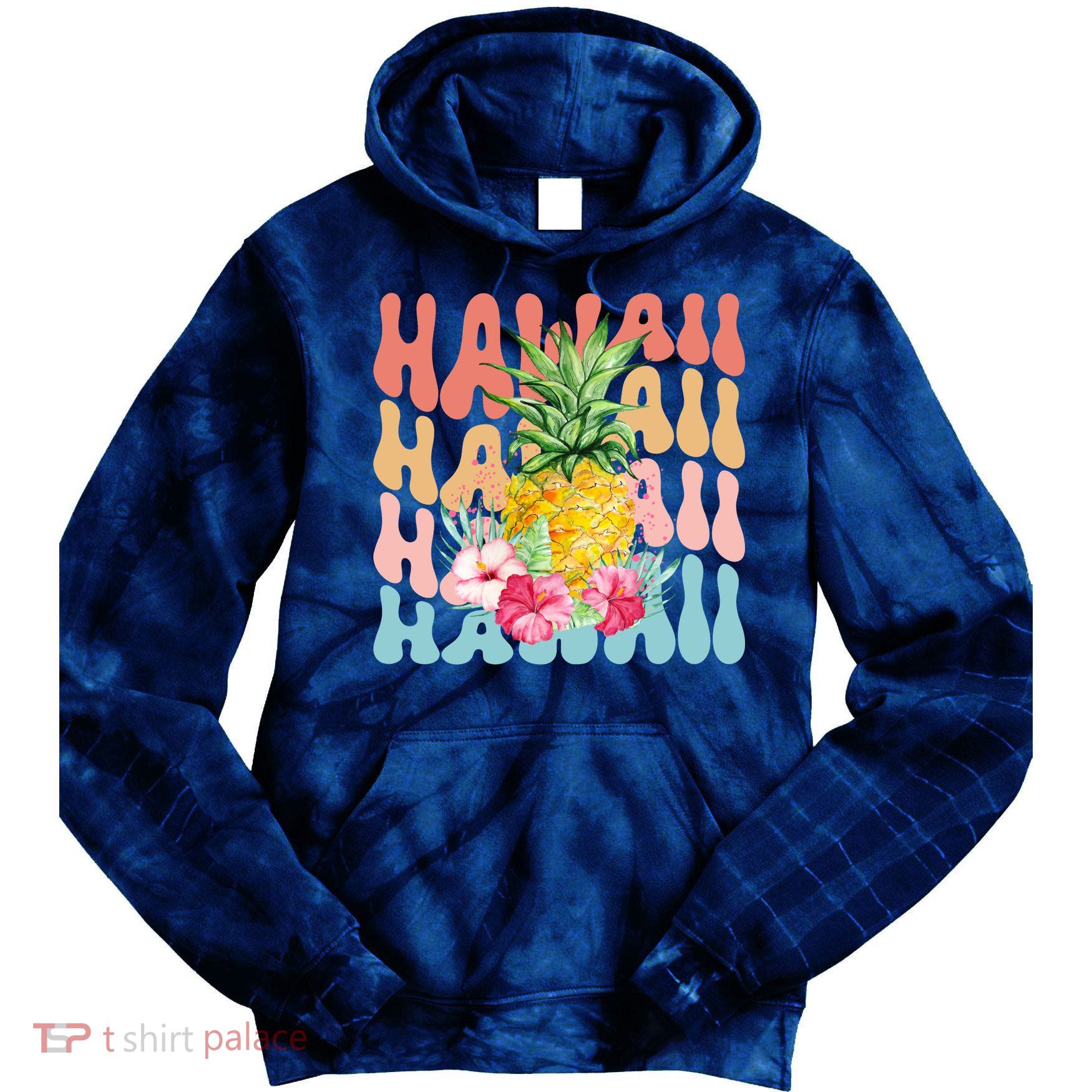 Hawaii Pineapple Summer Groovy Retro Tie Dye Hoodie