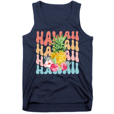 Hawaii Pineapple Summer Groovy Retro Tank Top