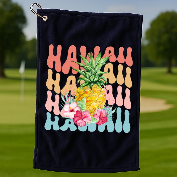 Hawaii Pineapple Summer Groovy Retro Golf Towel