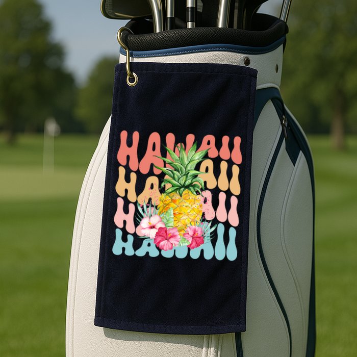 Hawaii Pineapple Summer Groovy Retro Golf Towel