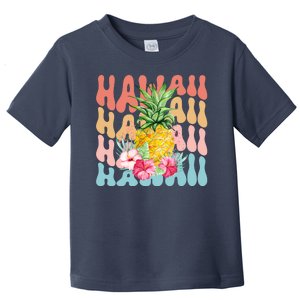 Hawaii Pineapple Summer Groovy Retro Toddler T-Shirt