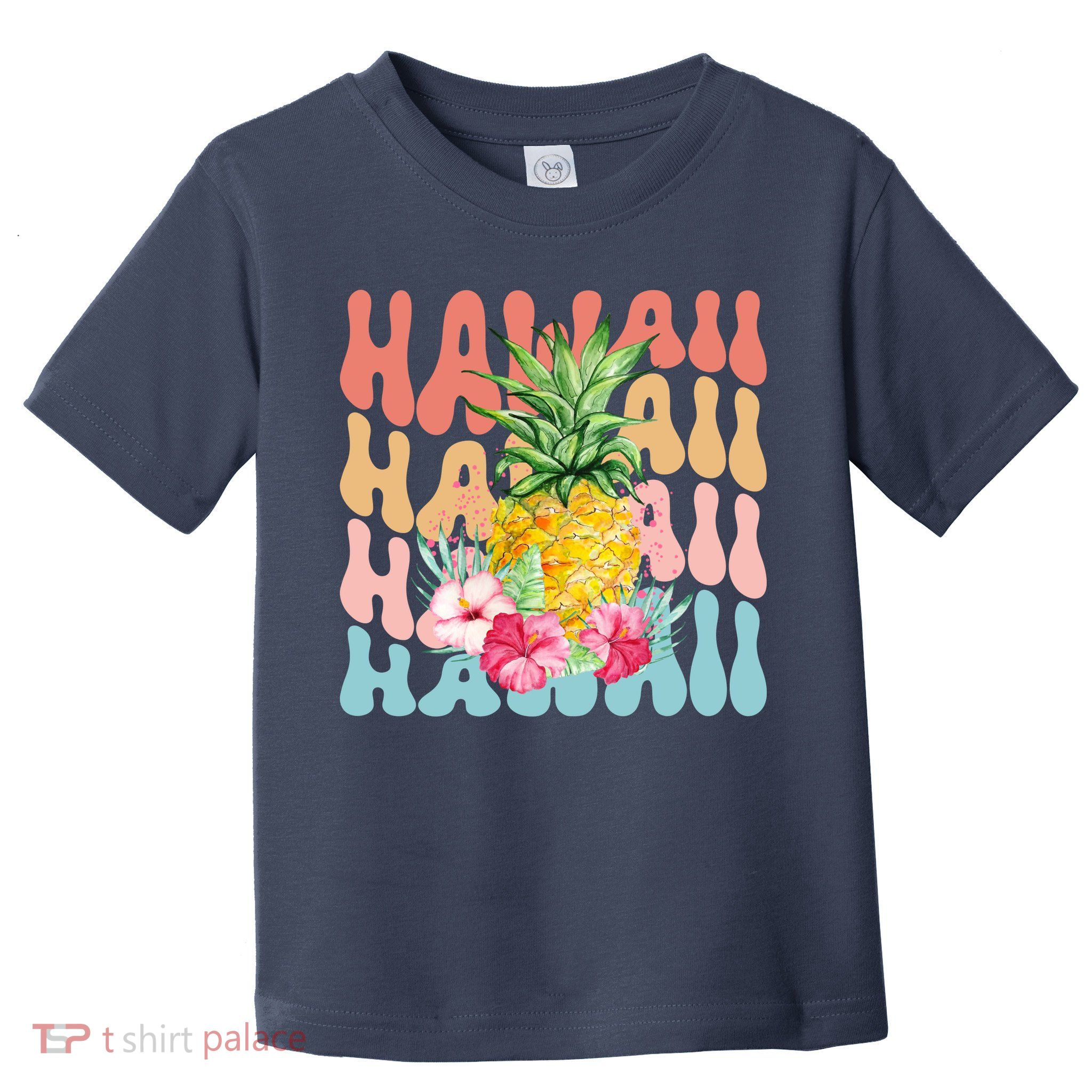 Hawaii Pineapple Summer Groovy Retro Toddler T-Shirt