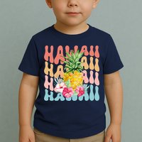 Hawaii Pineapple Summer Groovy Retro Toddler T-Shirt