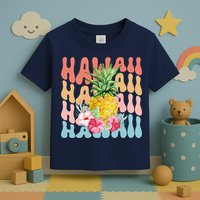 Hawaii Pineapple Summer Groovy Retro Toddler T-Shirt