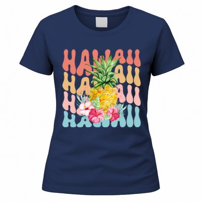 Hawaii Pineapple Summer Groovy Retro Women's T-Shirt