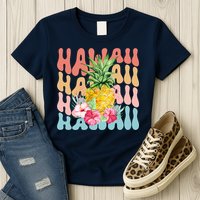 Hawaii Pineapple Summer Groovy Retro Womens T-Shirt